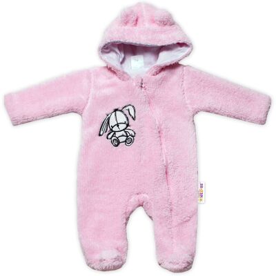 Baby Nellys Chlupáčkový overálek s kapucí, Cute Bunny - světle růžový, vel. 68 vel. 68 Baby Nellys Chlupáčkový overálek s kapucí, Cute Bunny - světle růžový, vel. 68 vel. 68