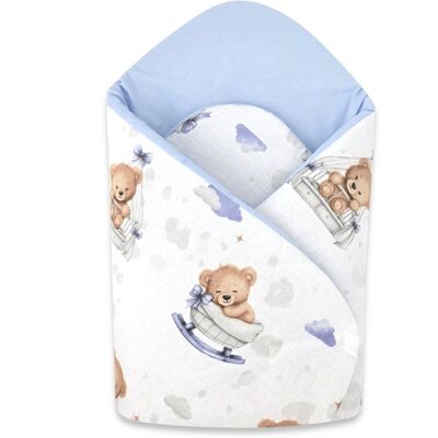 Baby Nellys Bavlněná zavinovačka pro miminka 75×75 cm – měkká, na suchý zip, Medvídci modří Baby Nellys Bavlněná zavinovačka pro miminka 75×75 cm – měkká, na suchý zip, Medvídci modří