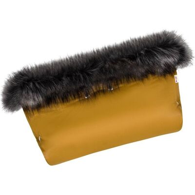 Baby Nellys Zimní rukávník FLUFFY s kožešinou, hořčicový Baby Nellys Zimní rukávník FLUFFY s kožešinou, hořčicový