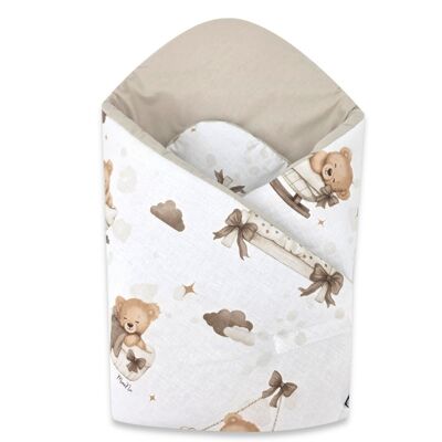 Baby Nellys Bavlněná zavinovačka pro miminka 75×75 cm – měkká, na suchý zip, Medvídci béžoví Baby Nellys Bavlněná zavinovačka pro miminka 75×75 cm – měkká, na suchý zip, Medvídci béžoví