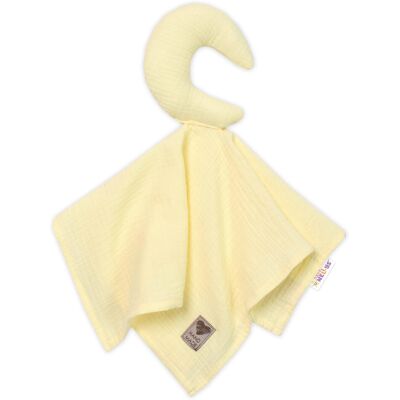 Baby Nellys Mušelínový mazlíček, přítulníček Měsíček, žlutý Baby Nellys Mušelínový mazlíček, přítulníček Měsíček, žlutý