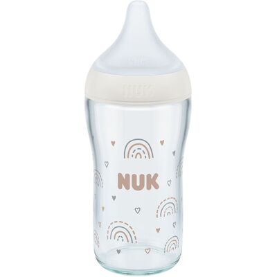 NUK Perfect Match Skleněná láhev 3m+ 230 ml 1 ks NUK Perfect Match Skleněná láhev 3m+ 230 ml 1 ks