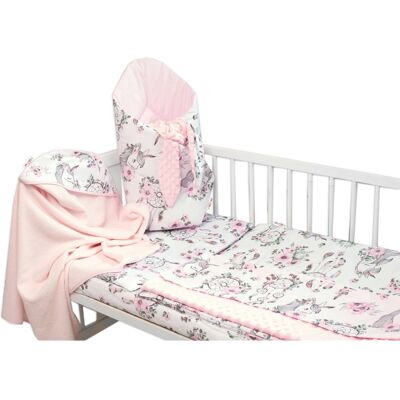 Baby Nellys 6-ti dílná výhod. sada s dárkem pro miminko, 135x100 Sny Jednorožce, růžová Baby Nellys 6-ti dílná výhod. sada s dárkem pro miminko, 135x100 Sny Jednorožce, růžová