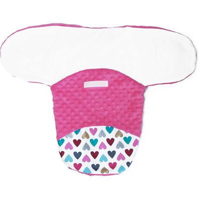 Baby Nellys Zavinovačka, spacáček s minky, 0-6m - Srdíčka, minky růžová Baby Nellys Zavinovačka, spacáček s minky, 0-6m - Srdíčka, minky růžová