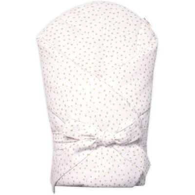 Baby Nellys Mušelinová zavinovačka s výztuží DOTS, bílá Baby Nellys Mušelinová zavinovačka s výztuží DOTS, bílá