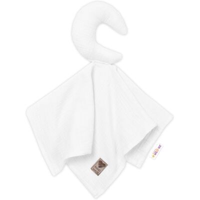 Baby Nellys Mušelínový mazlíček, přítulníček Měsíček, bílý Baby Nellys Mušelínový mazlíček, přítulníček Měsíček, bílý