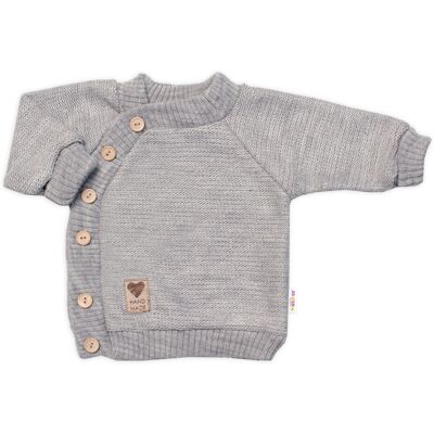 Baby Nellys Pletený svetřík s knoflíčky, zap. bokem, Hand Made,šedý,56/62 Baby Nellys Pletený svetřík s knoflíčky, zap. bokem, Hand Made,šedý,56/62