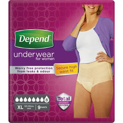 Depend Super pro ženy XL natahovací kalhotky 9 ks Depend Super pro ženy XL natahovací kalhotky 9 ks