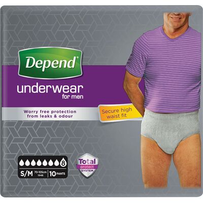Depend Super pro muže S/M inkontinenční kalhotky 10 ks Depend Super pro muže S/M inkontinenční kalhotky 10 ks