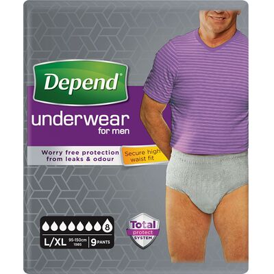 Depend Super pro muže L/XL natahovací kalhotky 9 ks Depend Super pro muže L/XL natahovací kalhotky 9 ks