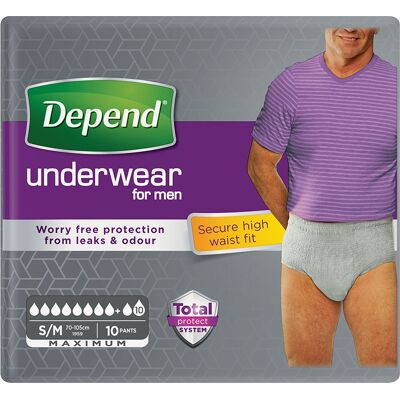Depend Maximum pro muže S/M natahovací kalhotky vyšší pas 10 ks Depend Maximum pro muže S/M natahovací kalhotky vyšší pas 10 ks