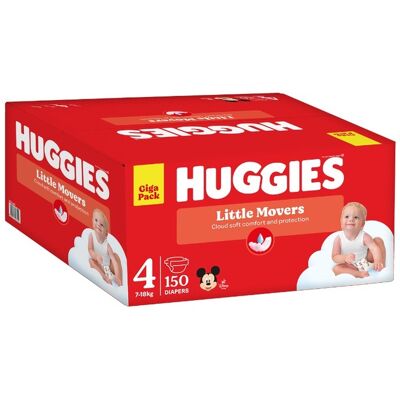 Huggies 4 7–18 kg jednorázové plenky 150 ks box Huggies 4 7–18 kg jednorázové plenky 150 ks box