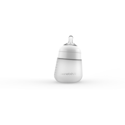 Nanobébé Silikonová dětská Flexy láhev 270ml 1ks - bílá Nanobébé Silikonová dětská Flexy láhev 270ml 1ks - bílá