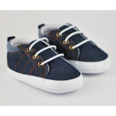 Baby Nellys Kojenecké capáčky/botičky, plátěné, jeans, Boy Baby Nellys Kojenecké capáčky/botičky, plátěné, jeans, Boy
