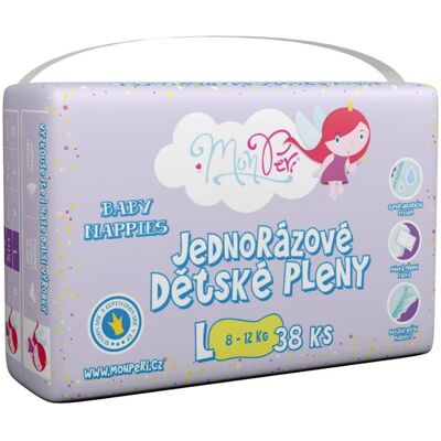 MonPeri Klasik L 8-12 kg dětské plenky 38 ks MonPeri Klasik L 8-12 kg dětské plenky 38 ks