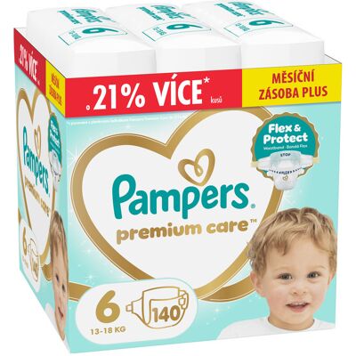 Pampers Premium Care vel. 6 13–18 kg dětské pleny 140 ks Pampers Premium Care vel. 6 13–18 kg dětské pleny 140 ks