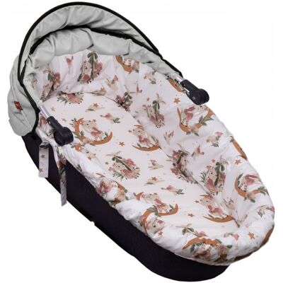 Baby Nellys Bavlněná vložka do kočárků/koše s pěnovou matrací, , Bunny Star, bílá Baby Nellys Bavlněná vložka do kočárků/koše s pěnovou matrací, , Bunny Star, bílá