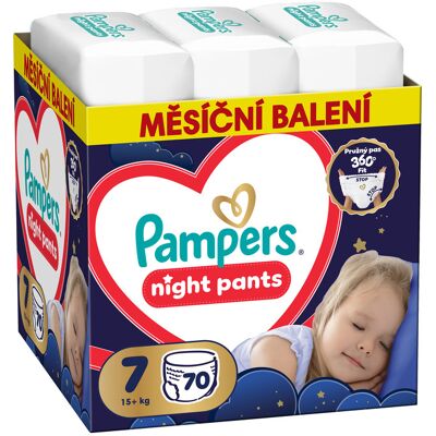Pampers Night Pants vel. 7 15+ kg dětské plenkové kalhotky 70 ks Pampers Night Pants vel. 7 15+ kg dětské plenkové kalhotky 70 ks