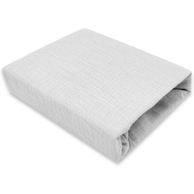 Baby Nellys Mušelínové prostěradlo do postýlky 60 x 120 NATURE double - šedé Baby Nellys Mušelínové prostěradlo do postýlky 60 x 120 NATURE double - šedé