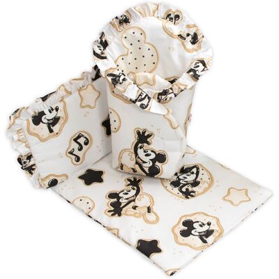 Baby Nellys Sada pro panenku 3D - zavinovačka, peřinka a polštářek, Myška retro Baby Nellys Sada pro panenku 3D - zavinovačka, peřinka a polštářek, Myška retro
