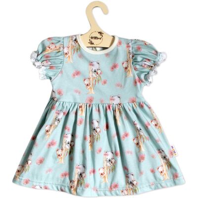 Baby Nellys Bavlněné šatičky s ozdobným rukávkem Koala, , sv. modré, vel. 104 vel. 104 Baby Nellys Bavlněné šatičky s ozdobným rukávkem Koala, , sv. modré, vel. 104 vel. 104