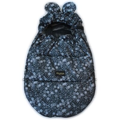 Baby Nellys Fusak s oušky MIKI, fleece Velvet 90x50,černá s hvězdami Baby Nellys Fusak s oušky MIKI, fleece Velvet 90x50,černá s hvězdami
