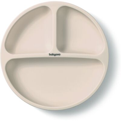 BabyOno - Silikonový talíř s přísavkou - Beige - Plate BabyOno - Silikonový talíř s přísavkou - Beige - Plate