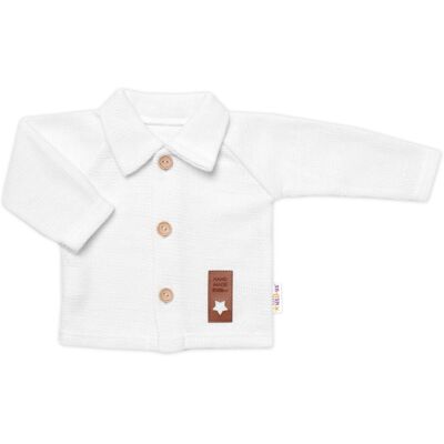 Baby Nellys Pletený svetřík s knoflíčky Boy, bílý,74 Baby Nellys Pletený svetřík s knoflíčky Boy, bílý,74