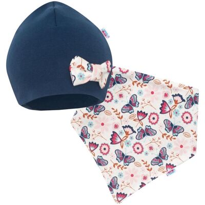 New Baby Kojenecká čepička s šátkem na krk Missy modrá, vel. 86 (12-18m) New Baby Kojenecká čepička s šátkem na krk Missy modrá, vel. 86 (12-18m)