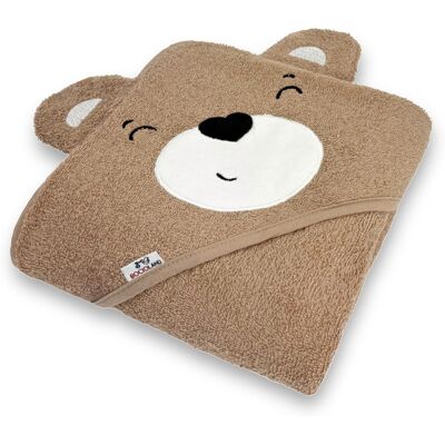 BocioLand Dětská osuška s kapucí 95×95 cm Teddy – měkká froté bavlnahnědá BocioLand Dětská osuška s kapucí 95×95 cm Teddy – měkká froté bavlnahnědá