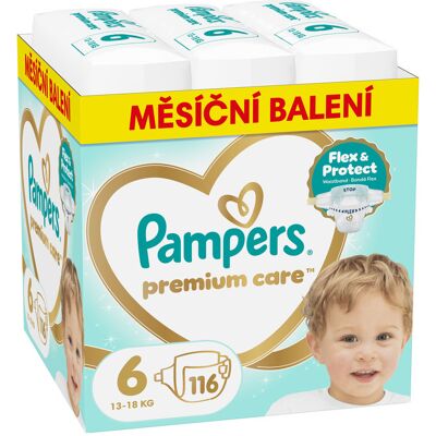 Pampers Premium Care vel. 6 13-18 kg dětské pleny 116 ks Pampers Premium Care vel. 6 13-18 kg dětské pleny 116 ks