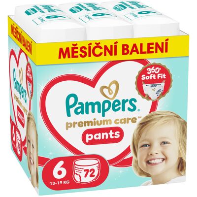 Pampers Premium Care Pants vel. 6 13-19 kg plenkové kalhotky 72 ks Pampers Premium Care Pants vel. 6 13-19 kg plenkové kalhotky 72 ks