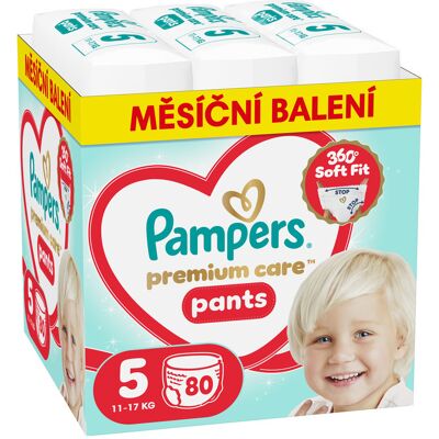 Pampers Premium Care Pants vel. 5 11-17 kg plenkové kalhotky 80 ks Pampers Premium Care Pants vel. 5 11-17 kg plenkové kalhotky 80 ks