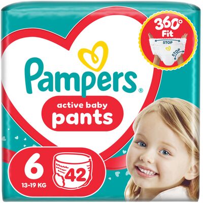 Pampers Active Baby vel. 6 13–19 kg plenkové kalhotky 42 ks Pampers Active Baby vel. 6 13–19 kg plenkové kalhotky 42 ks
