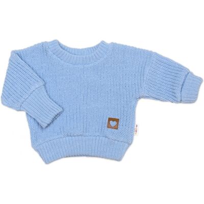 Baby Nellys Rostoucí oversize pletený svetřík pro miminko, sv. modrý Baby Nellys Rostoucí oversize pletený svetřík pro miminko, sv. modrý