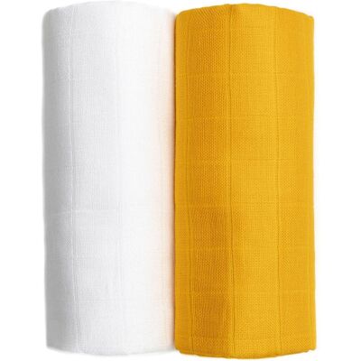 T-tomi Látkové TETRA osušky 2 ks white/mustard T-tomi Látkové TETRA osušky 2 ks white/mustard