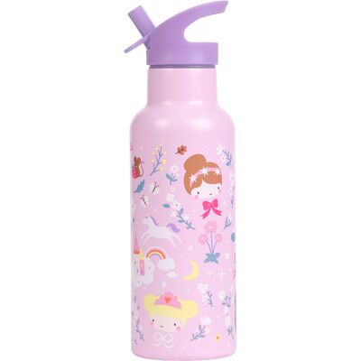 A Little Lovely Company nerezová láhev na pití, 500 ml - princezny A Little Lovely Company nerezová láhev na pití, 500 ml - princezny