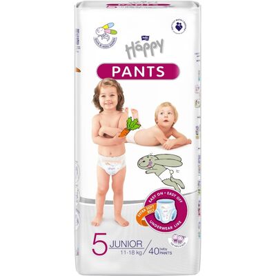 Bella Happy Pants vel. 5 Junior plenkové kalhotky 40 ks Bella Happy Pants vel. 5 Junior plenkové kalhotky 40 ks