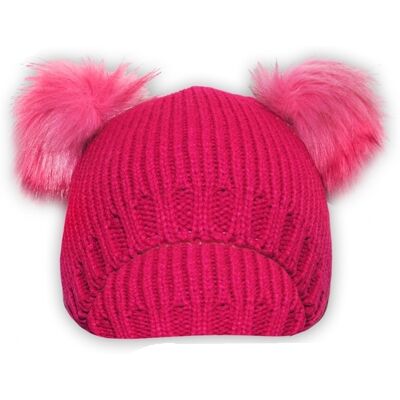 Baby Nellys - Medvídek chlupáček - tm. pink - 2-6y - Winter hat Baby Nellys - Medvídek chlupáček - tm. pink - 2-6y - Winter hat