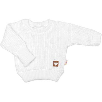 Baby Nellys Rostoucí oversize pletený svetřík, bílé, 68/74 Baby Nellys Rostoucí oversize pletený svetřík, bílé, 68/74