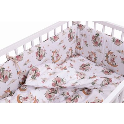Baby Nellys - Bunny Star - Bílá - 135x100 - Mantinel do postýlky Baby Nellys - Bunny Star - Bílá - 135x100 - Mantinel do postýlky