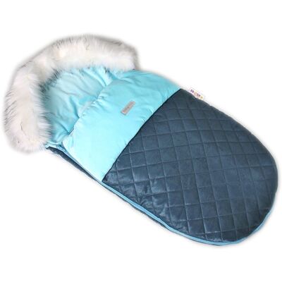 Baby Nellys Fusák, spacáček 105x55 Velvet exklusiv prošívaný,modrý Baby Nellys Fusák, spacáček 105x55 Velvet exklusiv prošívaný,modrý