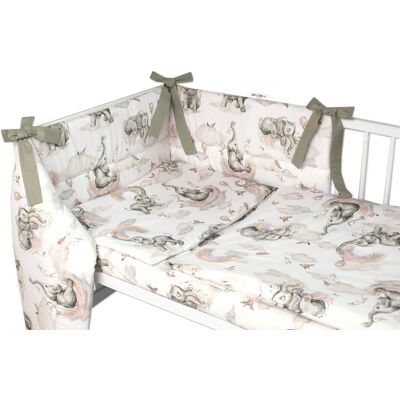 BABY NELLYS - Slon a Duha - 120x90 - Sada dětské postýlky BABY NELLYS - Slon a Duha - 120x90 - Sada dětské postýlky