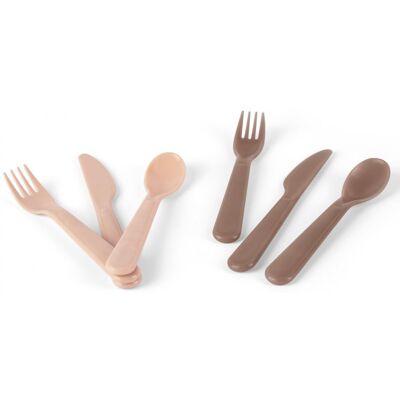 DANTOY Tiny Bio příbory Nude/Mocca 2ks 0m+ DANTOY Tiny Bio příbory Nude/Mocca 2ks 0m+
