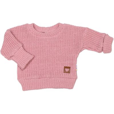 Baby Nellys Rostoucí oversize pletený svetřík, starorůžová, 80/86 Baby Nellys Rostoucí oversize pletený svetřík, starorůžová, 80/86