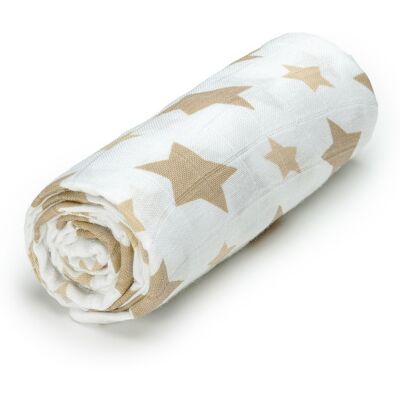T-tomi BIO Velká bambusová osuška Beige stars T-tomi BIO Velká bambusová osuška Beige stars