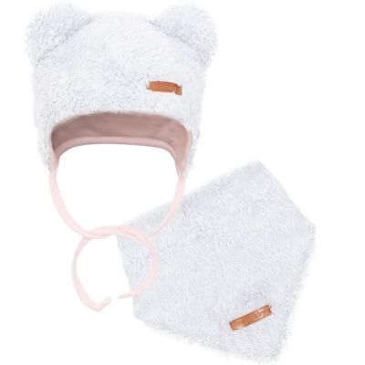 New Baby Zimní kojenecká čepička s šátkem na krk Teddy bear šedo růžová, vel. 74 (6-9m) New Baby Zimní kojenecká čepička s šátkem na krk Teddy bear šedo růžová, vel. 74 (6-9m)