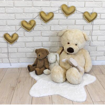 Baby Nellys Ozdobná girlanda z eko kůže Srdíčka - zlaté Baby Nellys Ozdobná girlanda z eko kůže Srdíčka - zlaté