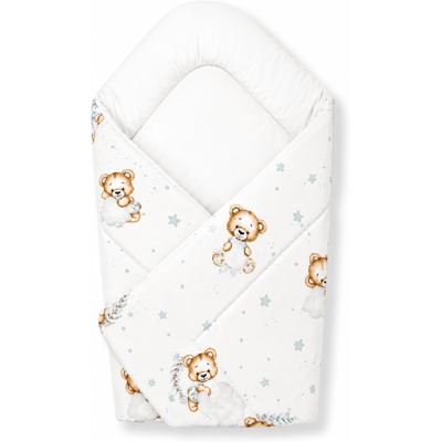 Baby Nellys Zavinovačka pro miminko Classic Sleepy Teddy, bílý Baby Nellys Zavinovačka pro miminko Classic Sleepy Teddy, bílý