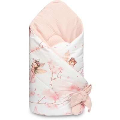 SENSILLO Zavinovačka pro miminko, mušelín, bavlna - Víla Ema, růžová, bílá SENSILLO Zavinovačka pro miminko, mušelín, bavlna - Víla Ema, růžová, bílá